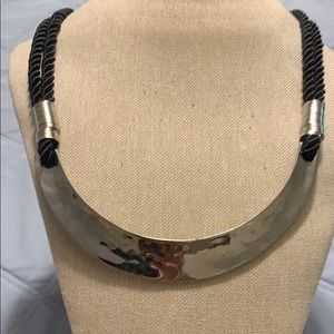 Black and silver necklace.